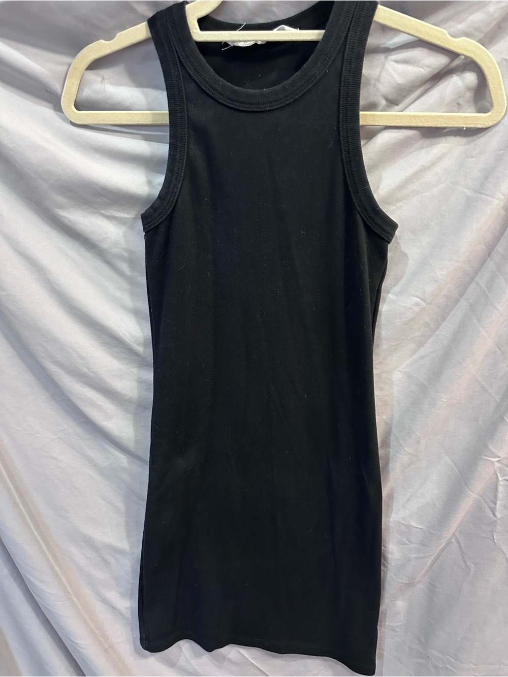 Emma & Sam Black Ribbed Tank Mini Dress